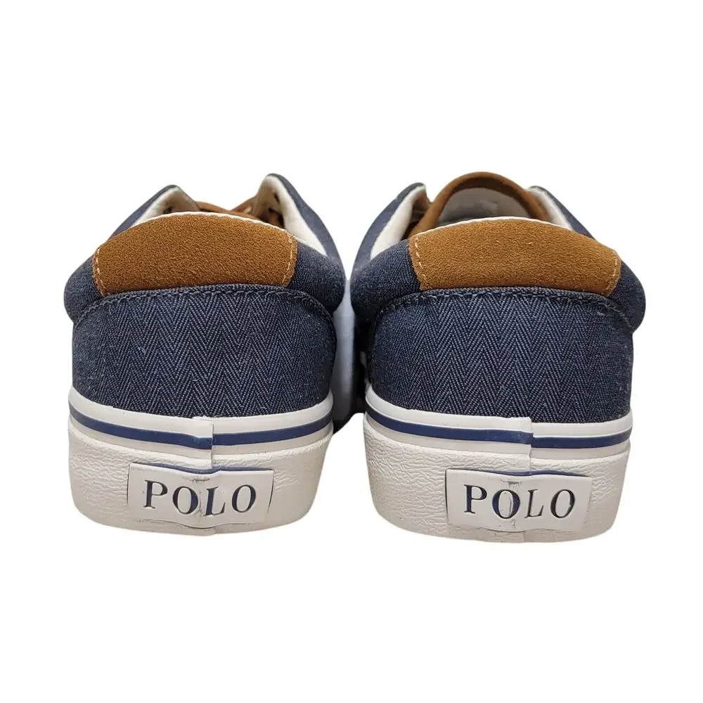 Polo Ralph Lauren Men Low Top Sneaker Keaton Pony Size US 8M Denim Blue Chambray